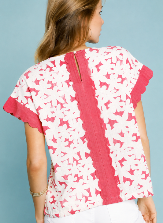 Sweet Daisy Scallop Top