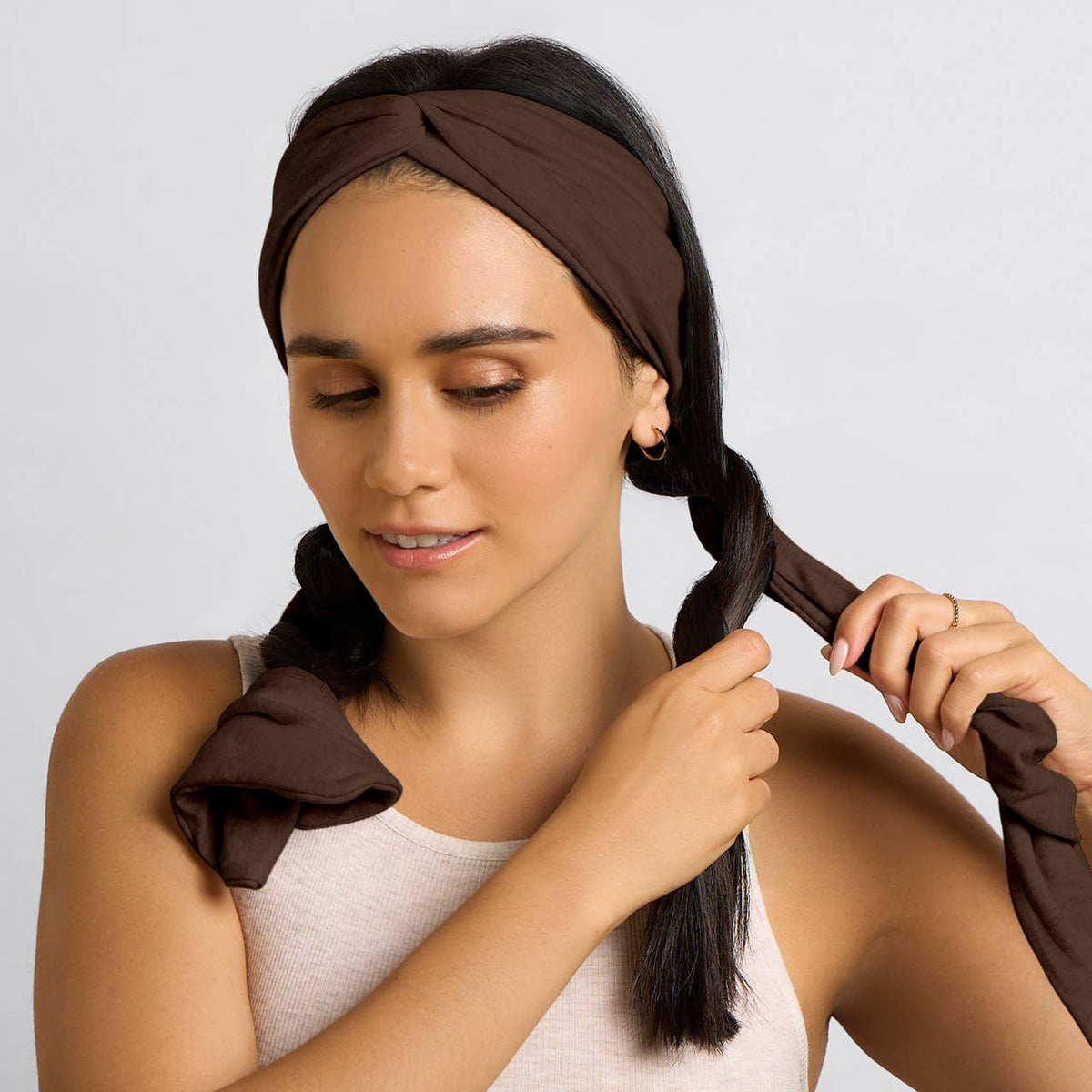 Set & Flow Heatless Curling Headband - Chocolate Brown