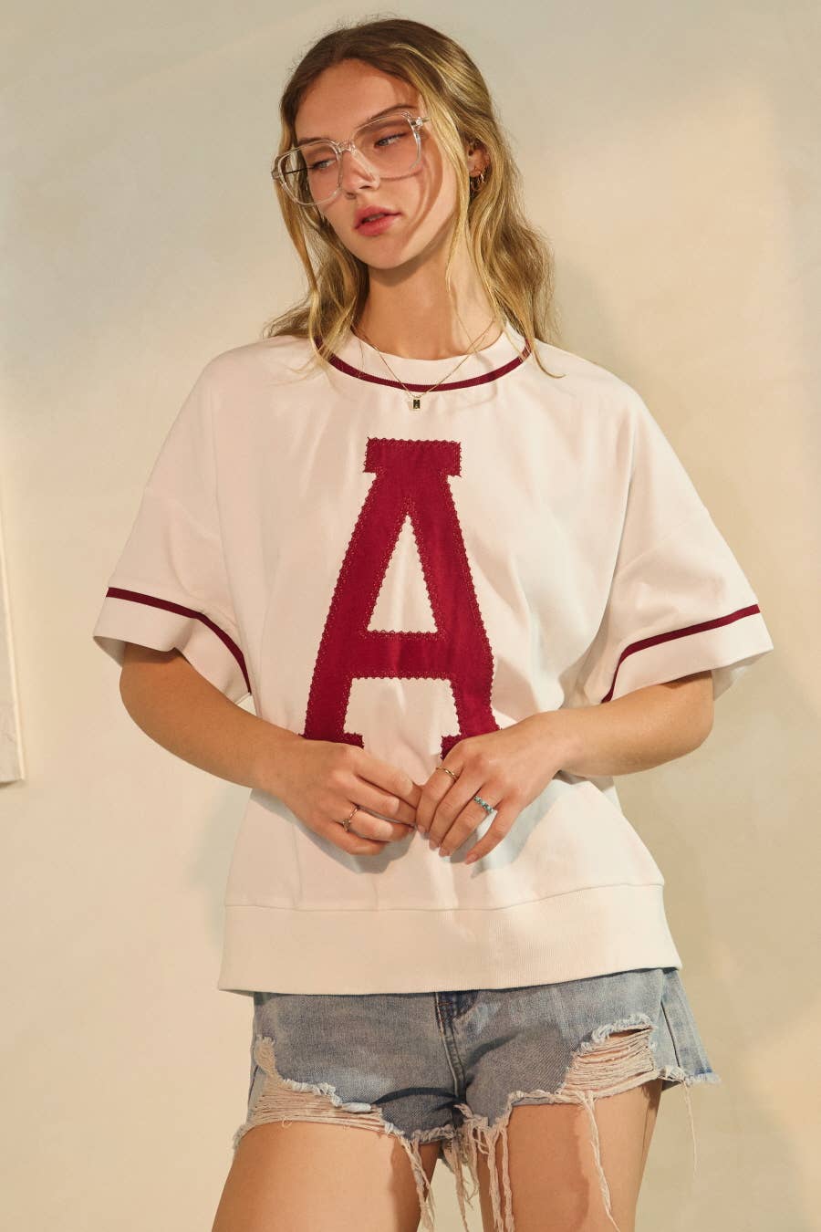 Oversized Game Day Short-Sleeve Sweatshirt