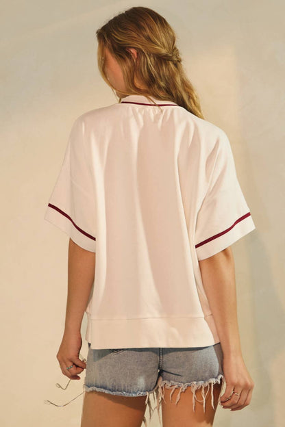 Oversized Game Day Short-Sleeve Sweatshirt