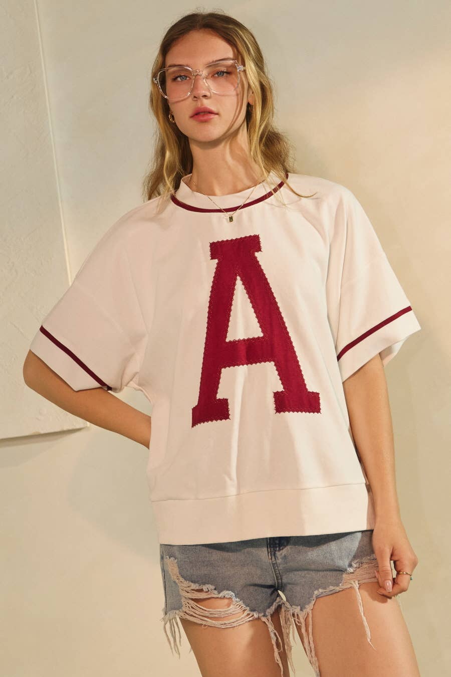 Oversized Game Day Short-Sleeve Sweatshirt