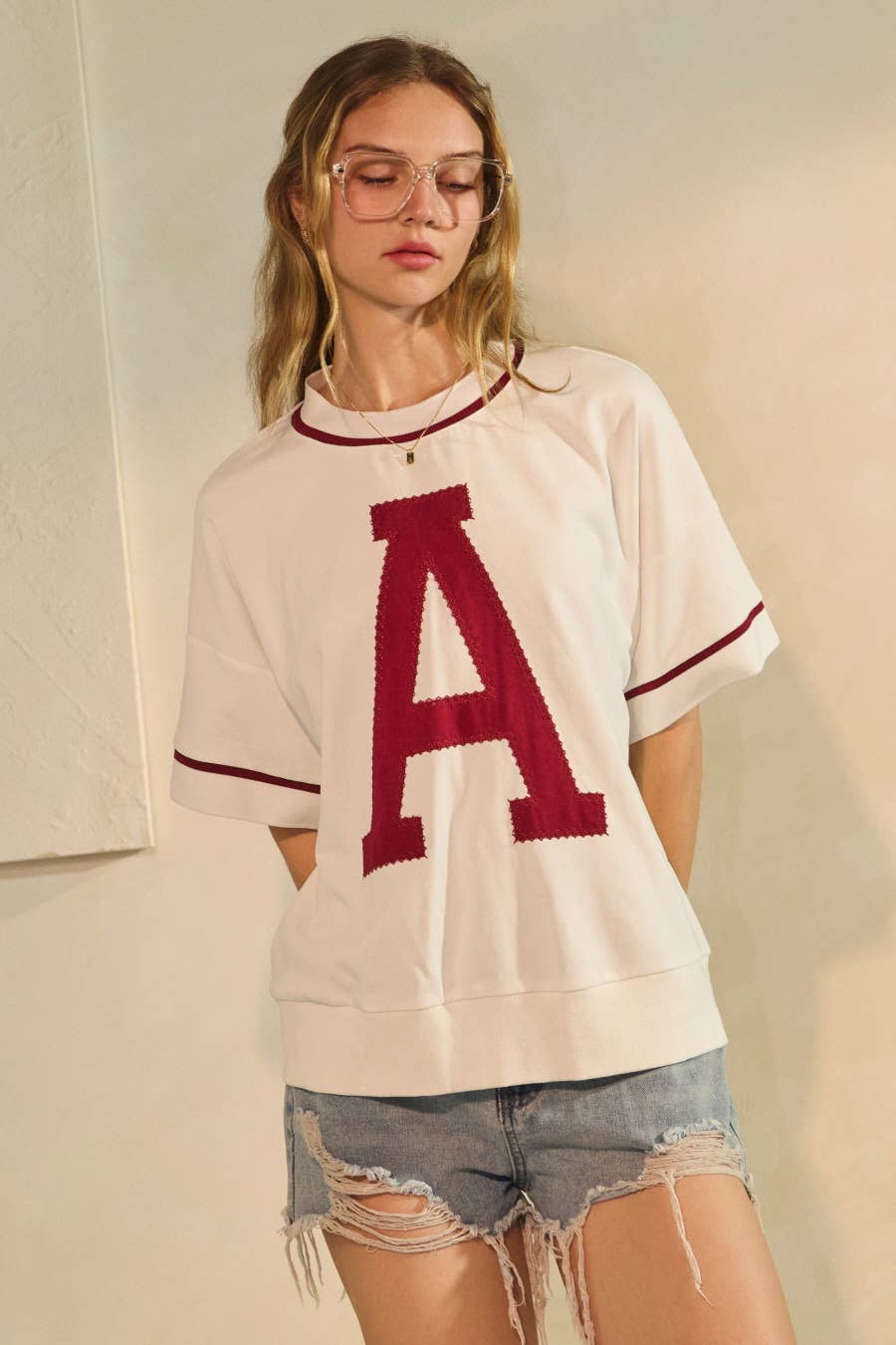 Oversized Game Day Short-Sleeve Sweatshirt