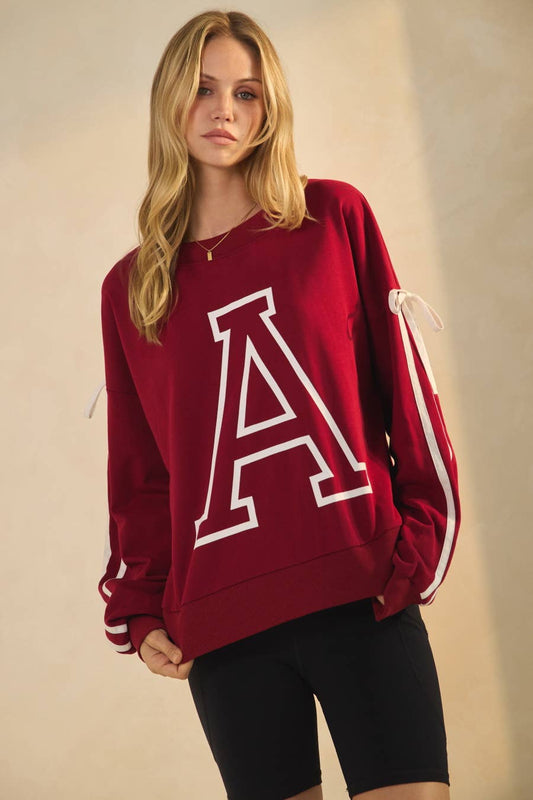 Bold Varsity-style 'A' Graphic Sweatshirt