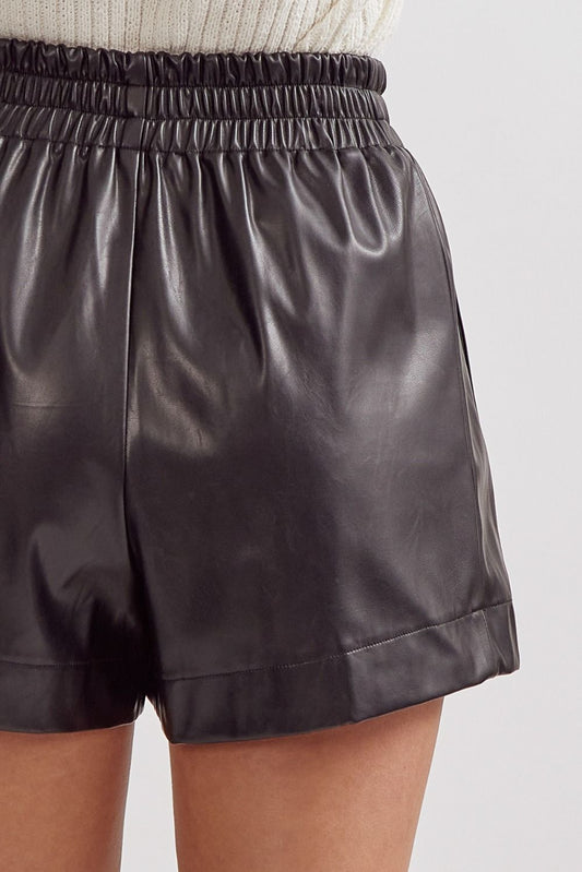 Faux Leather High Waist Shorts - 3 colors