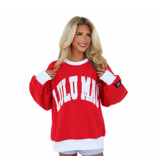 Lulu Mac Red Color Block Sweatshirt