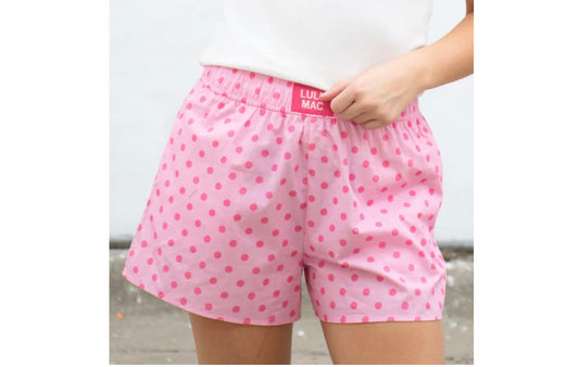 Lulu Mac Pink Polka Dot Boxer Shorts