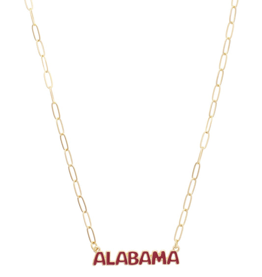 Alabama Crimson Tide Pave Outline Necklace
