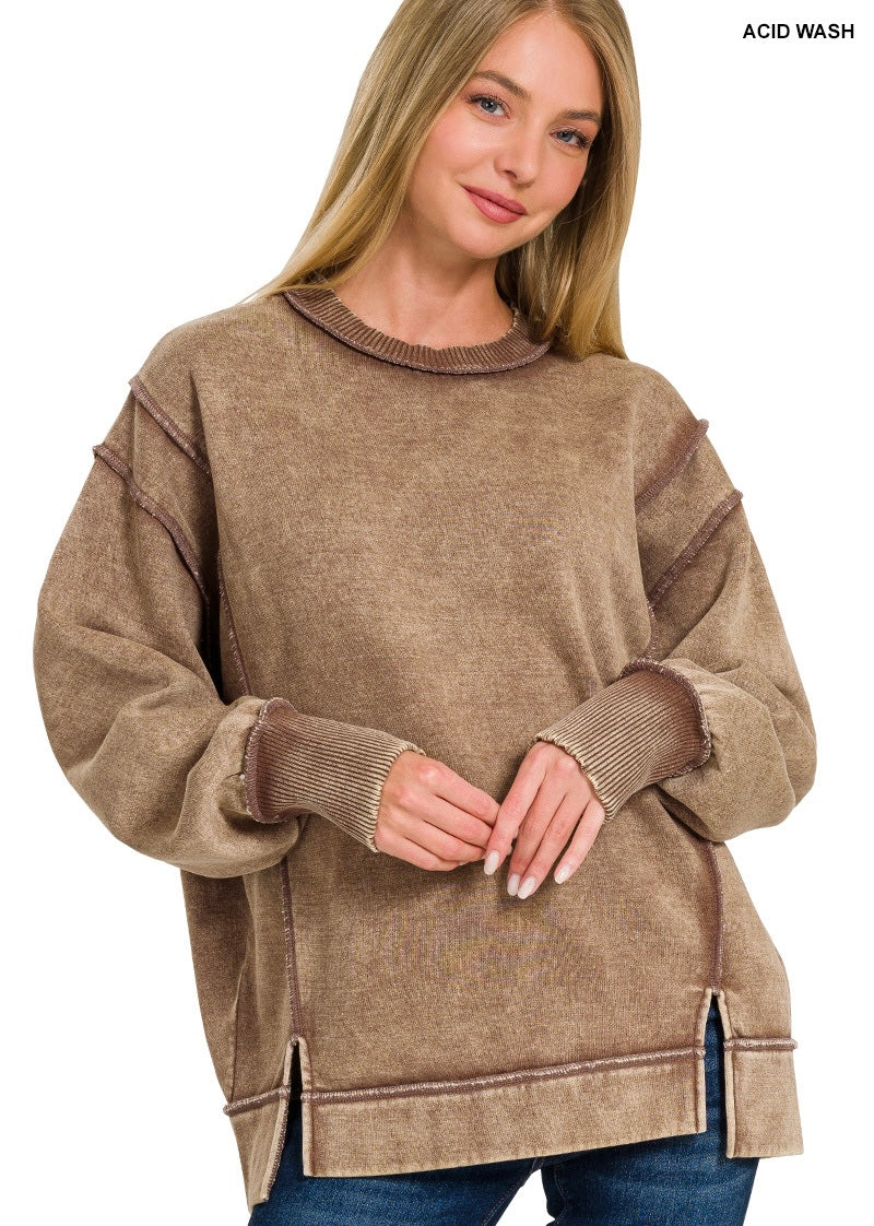 Acid Wash Sweatshirt - 3 colors