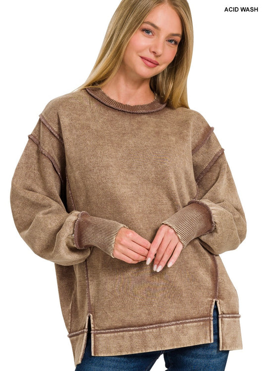 Acid Wash Sweatshirt - 3 colors