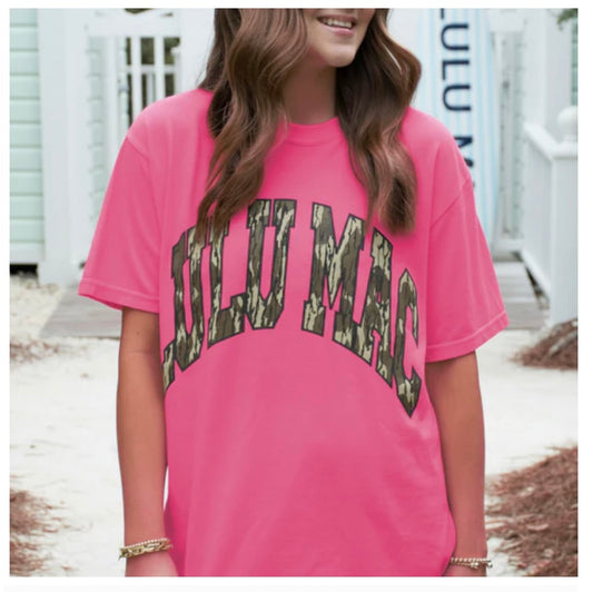 Lulu Mac Neon Pink Bottomland Tee