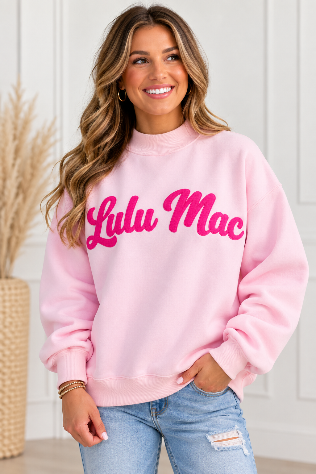 Lulu Mack Light Pink Mock Neck