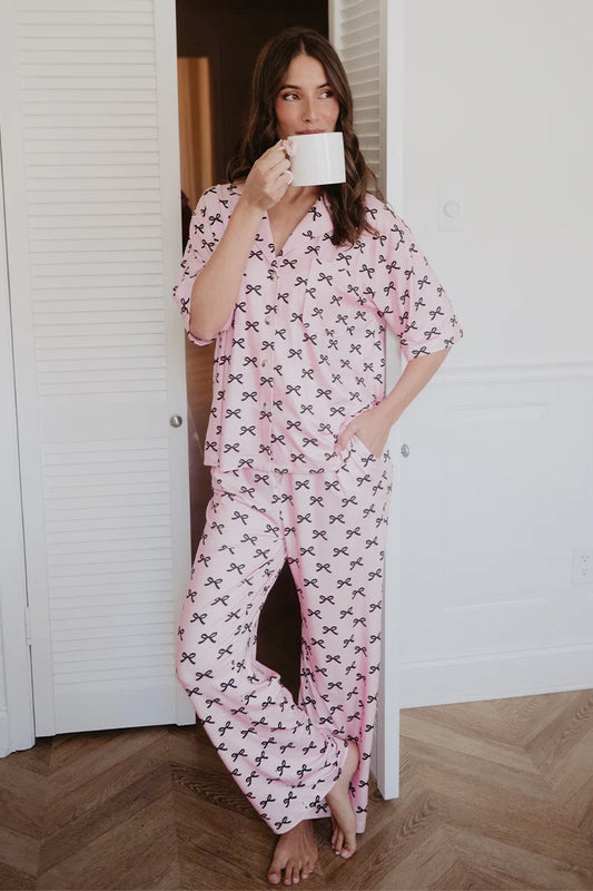 Pink and Black Bow Pajamas