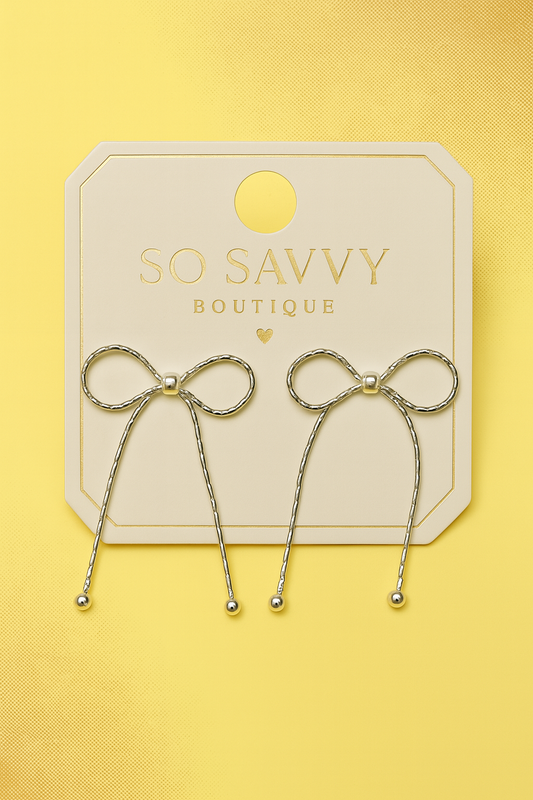 Silver - Bow Earrings