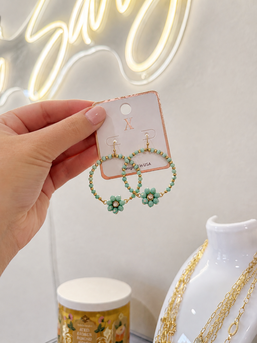 Flower Hoop Earrings