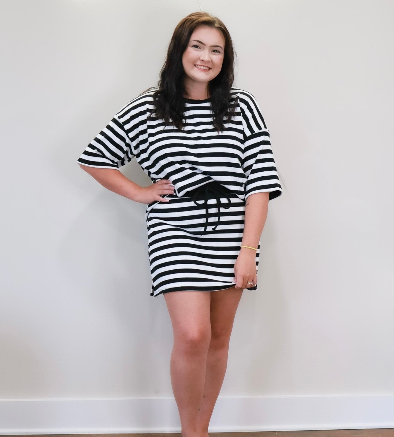 Stylive Black and White skort set