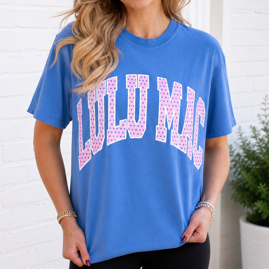 Lulu Mac Periwinkle Polka Dot Tee