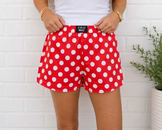 Lulu Mac Red and White Polka Dot Boxer Shorts