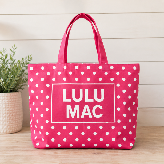 Lulu Mac Canvas Polka Dot Bag