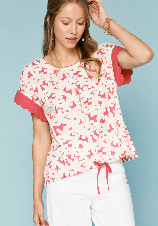 Sweet Daisy Scallop Top