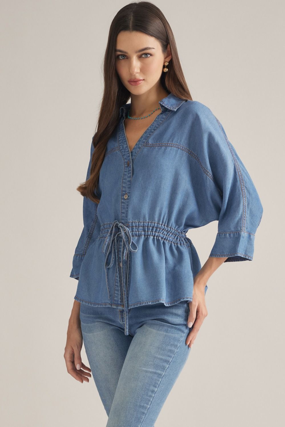 Denim Darling Cinched Top