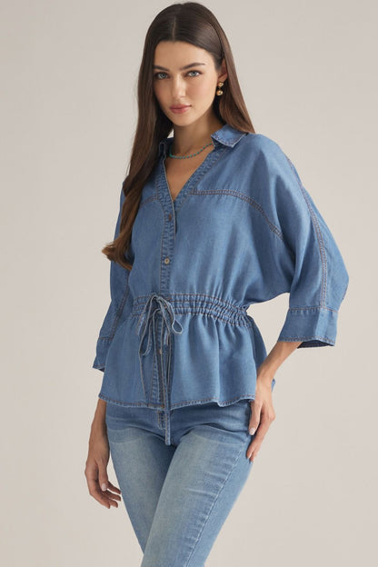 Denim Darling Cinched Top