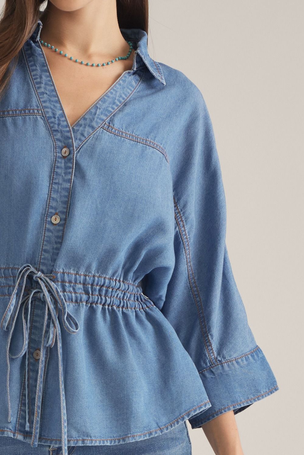 Denim Darling Cinched Top