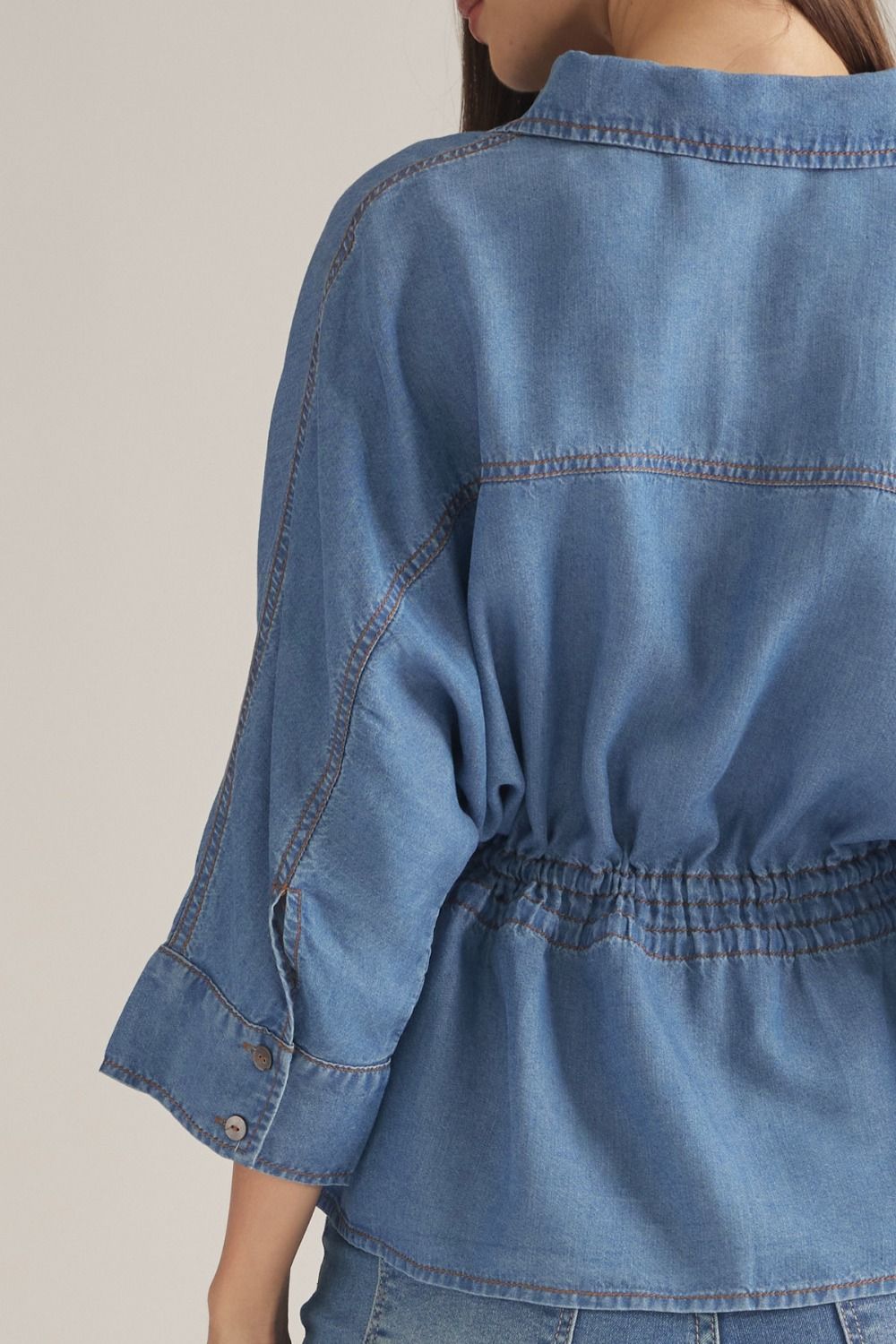 Denim Darling Cinched Top