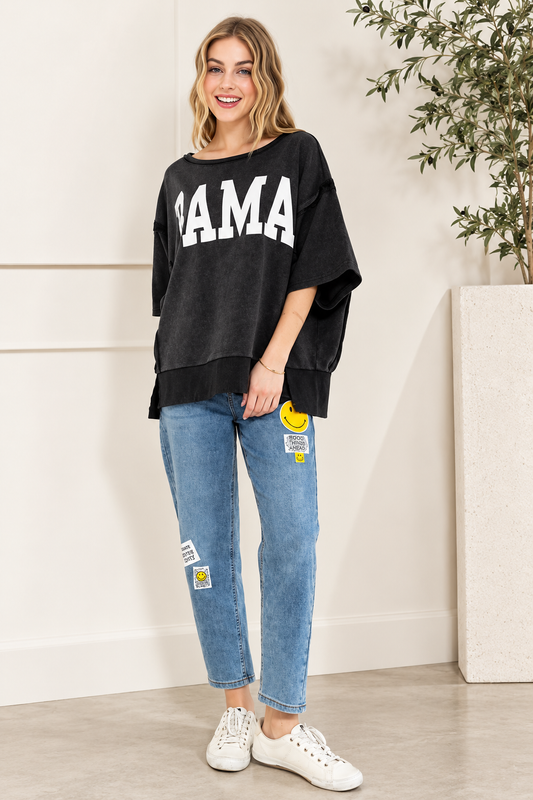 Plus Washed Knit Terry Top
