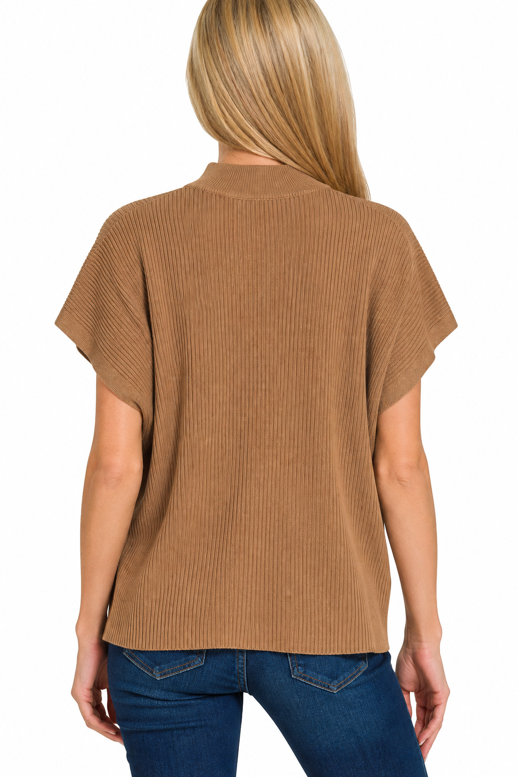 Zenana Mock Neck Short Sleeve Top