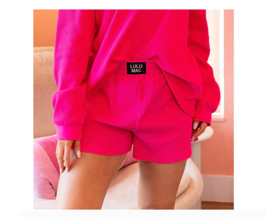Lulu Mac Waffle Shorts - Hot Pink