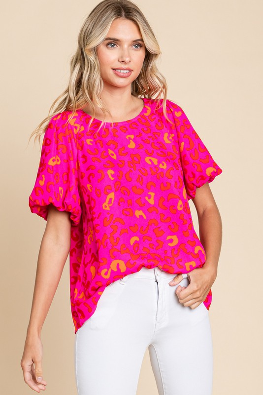 Hot Pink Cheetah Top