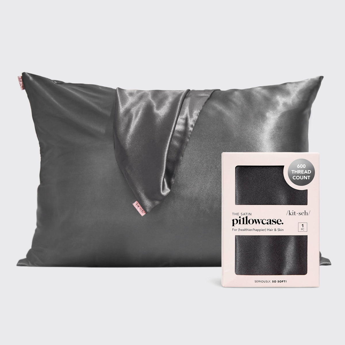 Satin Pillowcase Standard - Charcoal