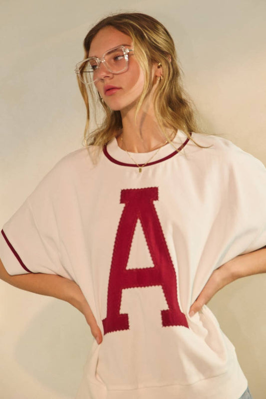 Oversized Game Day Short-Sleeve Sweatshirt