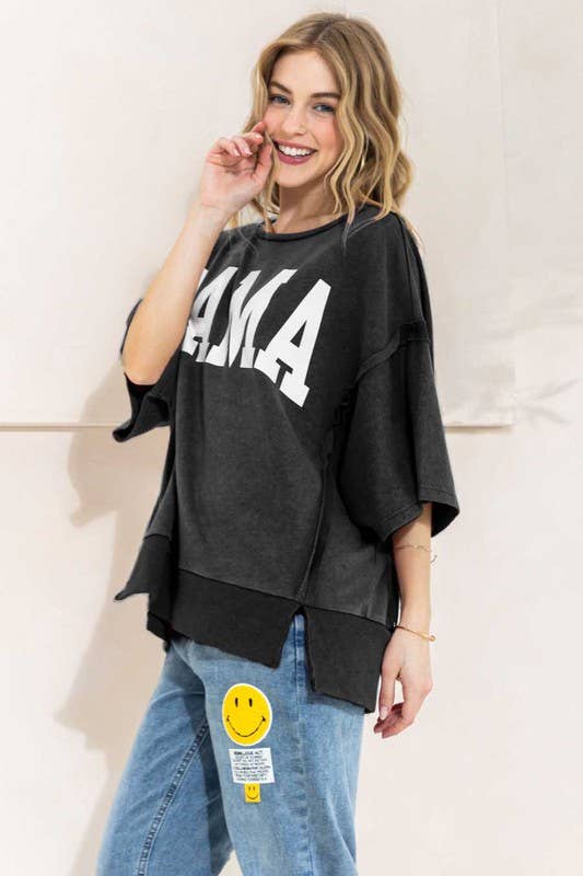 Plus Washed Knit Terry Top