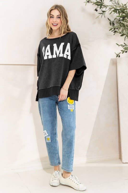 Plus Washed Knit Terry Top