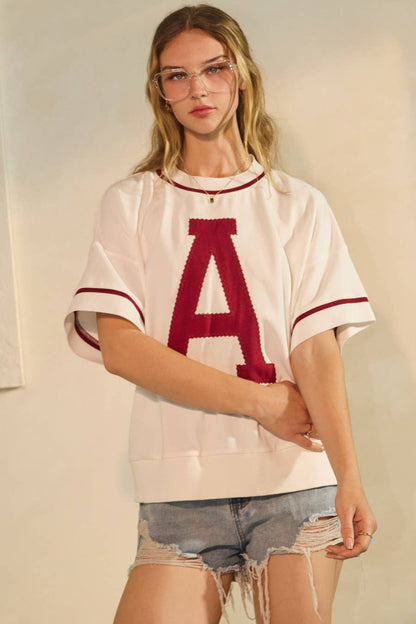 Oversized Game Day Short-Sleeve Sweatshirt