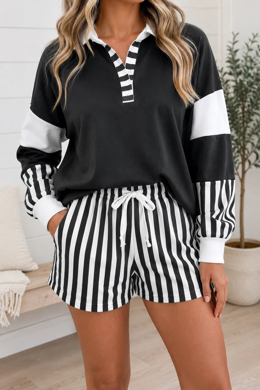 Color Block Two Piece Set